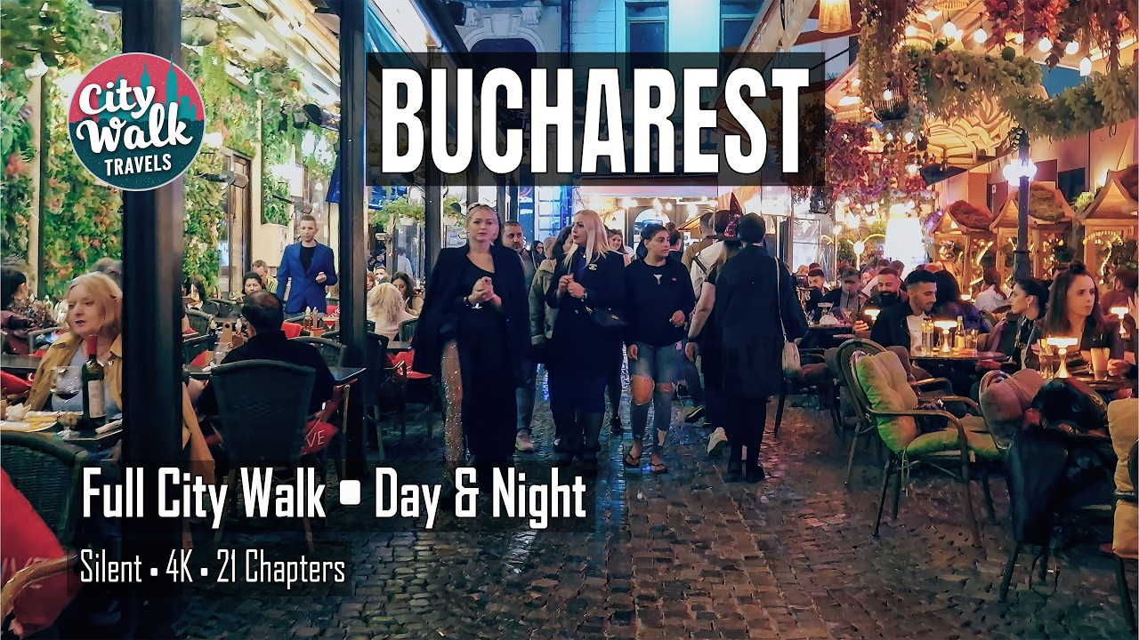 Bucharest, Romania 🇷🇴 Walk (1 Hour) | 4K | Natural Sound | Old Town &bull; Parliament