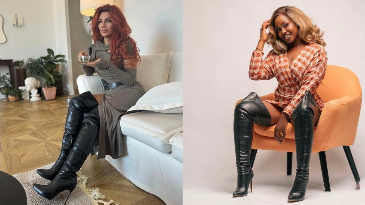 woman wear huge collection of cozy long leg'sdemanding thighhighheel boots#shoesshop#highheelsslope