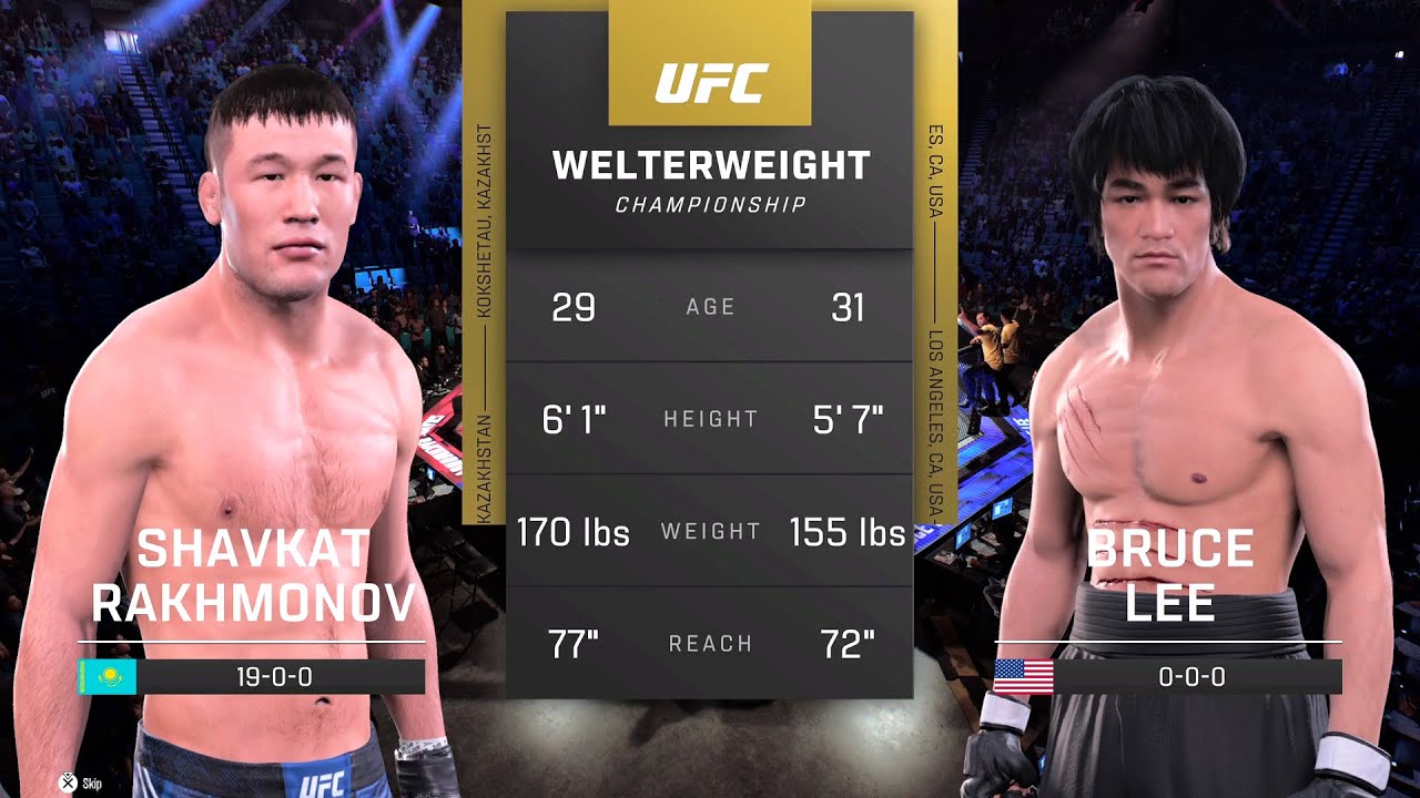 Shavkat Rakhmonov vs Bruce Lee Full Fight - UFC 5 Fight Night