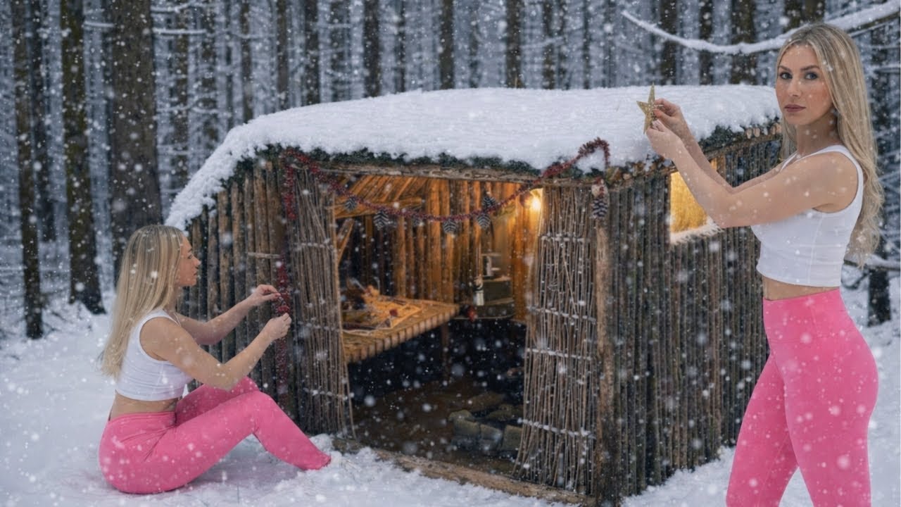 Against the Cold — Winter Solo Camping in a Reed Hut | Solo Camp | Natural ASMR