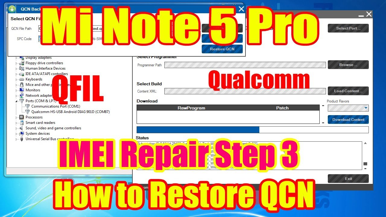 Redmi Note 5 Pro - How to Restore QCN Using QFIL - IMEI Repair Step 3
