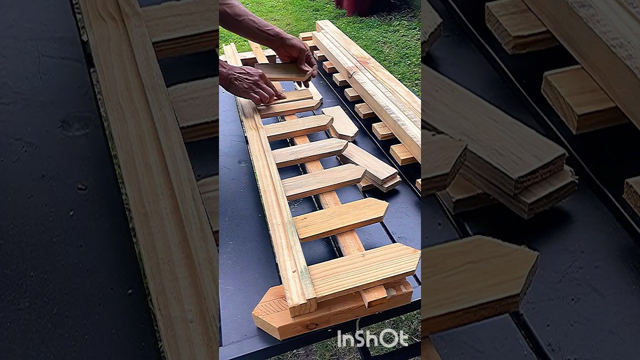 Easiest diy garden picket fence | Turn scrap wood into picket fence #diy #woodworking #howto #shorts