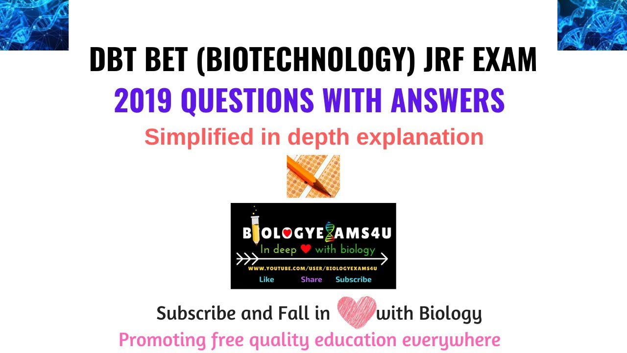 DBT-JRF BET Previous Question Paper with Answers | GAT B & DBT BET 2021 Notification