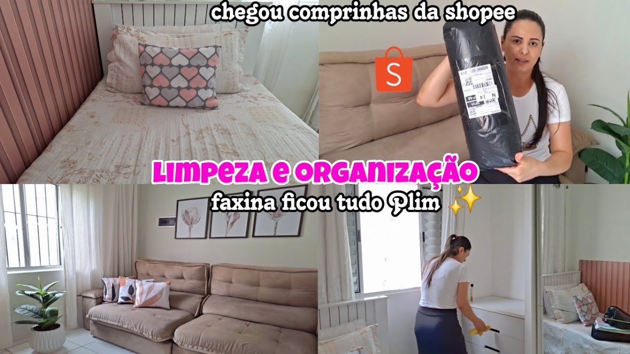 ✨️DIA DE LIMPEZA  E FAXINA COMPLETA  NO QUARTO E SALA ||CHEGOU COMPRINHAS DA SHOPEE 