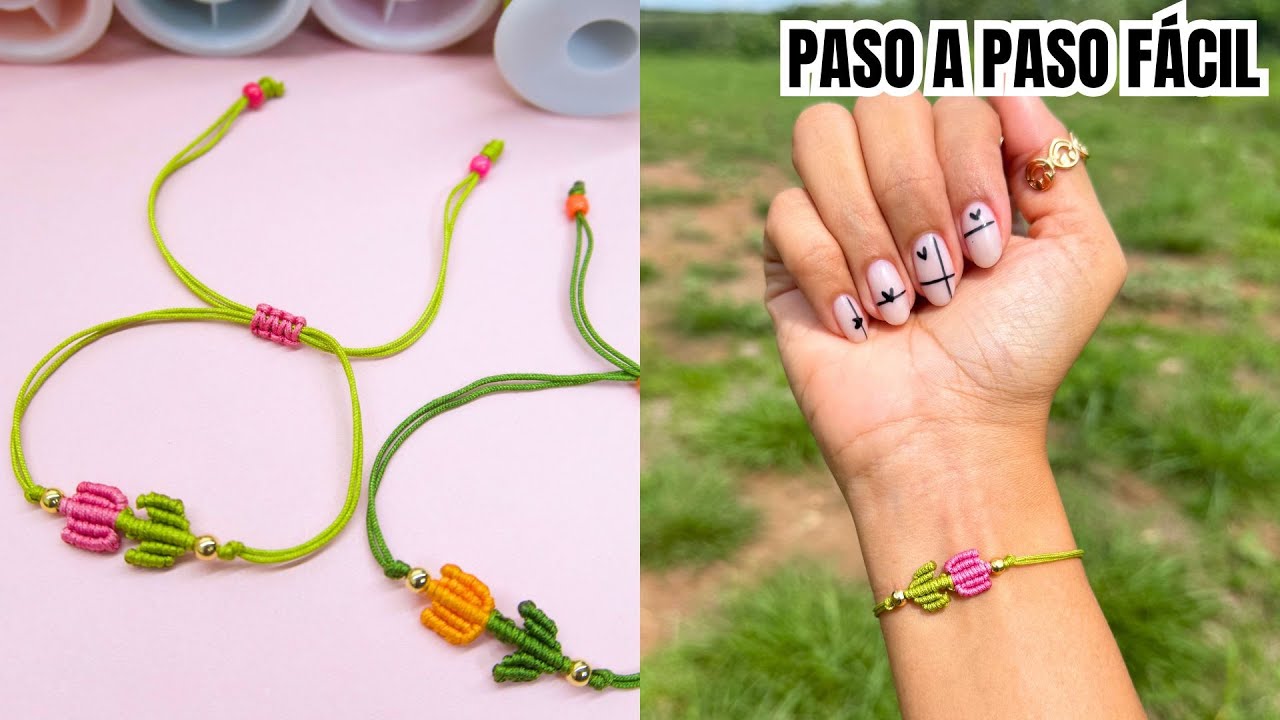 DIY TUTORIAL  PULSERA DE TULIPAN PASO A PASO COMPLETO Y FÁCIL
