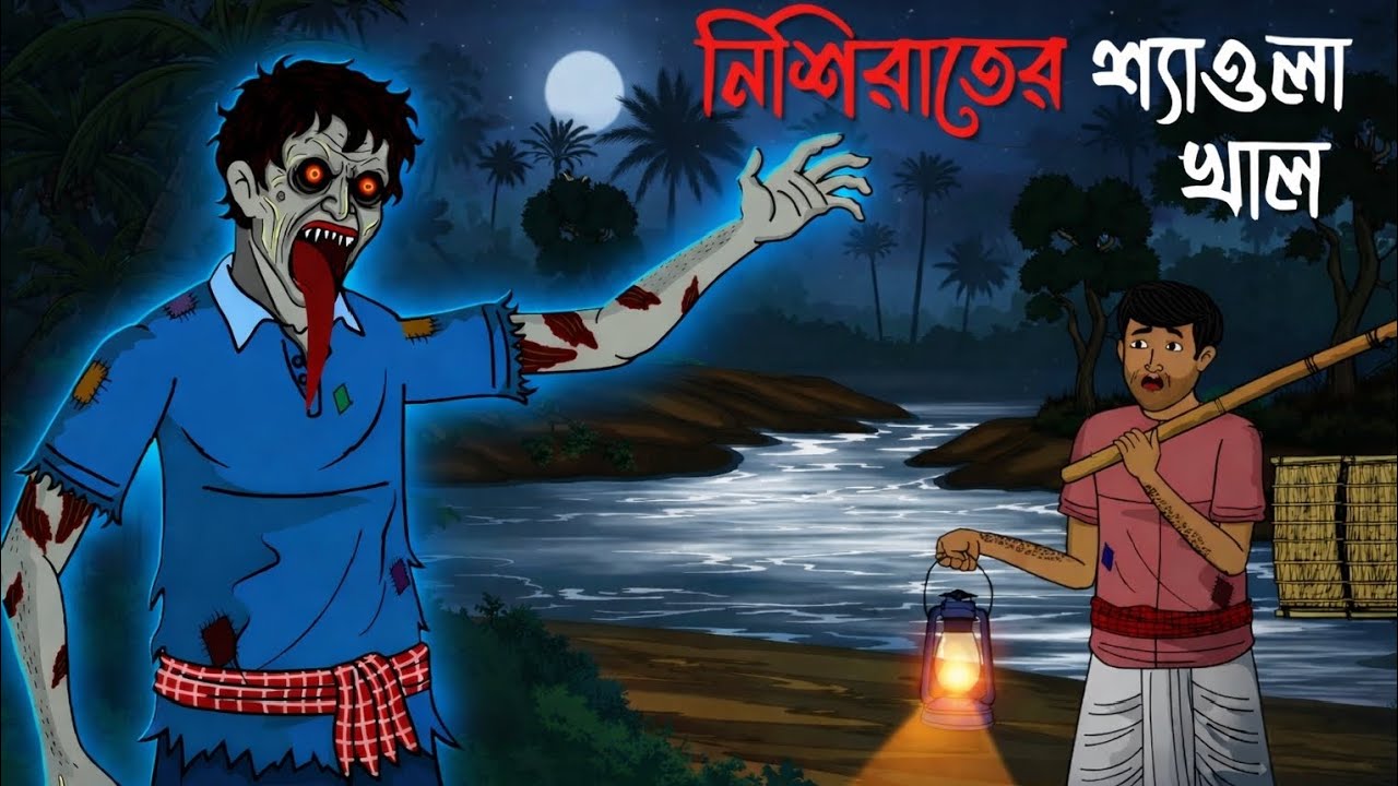 নিশিরাতের শ্যাওলা খাল | Bengali Horror Cartoon | Bhuter Golpo | Scary Ghost Story Bangla