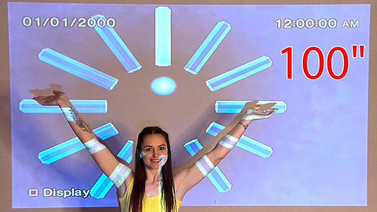PS2 intro on a 100 inch screen. Connecting PlayStation 2 to the projector