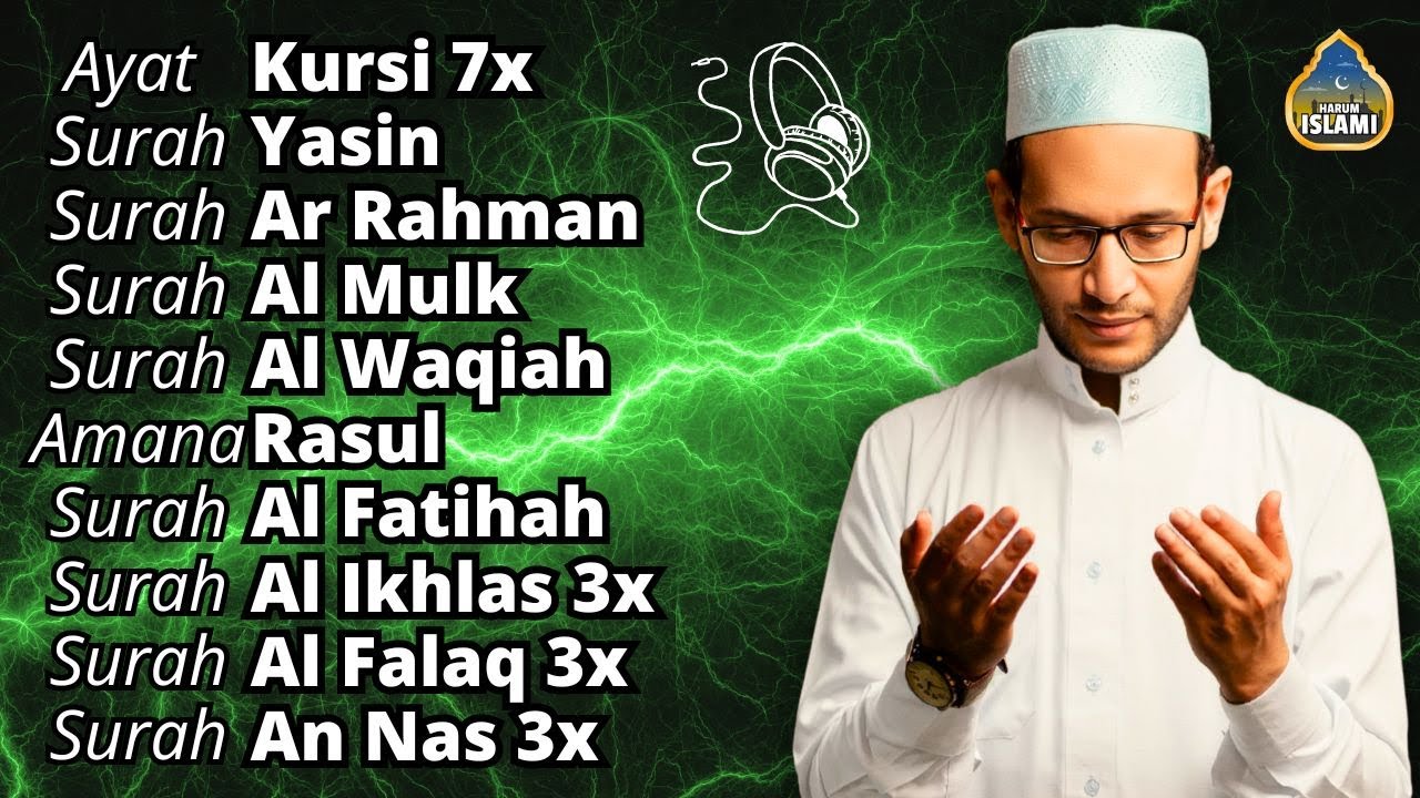 Peaceful Voice Ayat Kursi 7x, Surah Yasin, Ar Rahman, Waqiah, Al Mulk, Kahfi, Ikhlas, |Alaa Yaseer