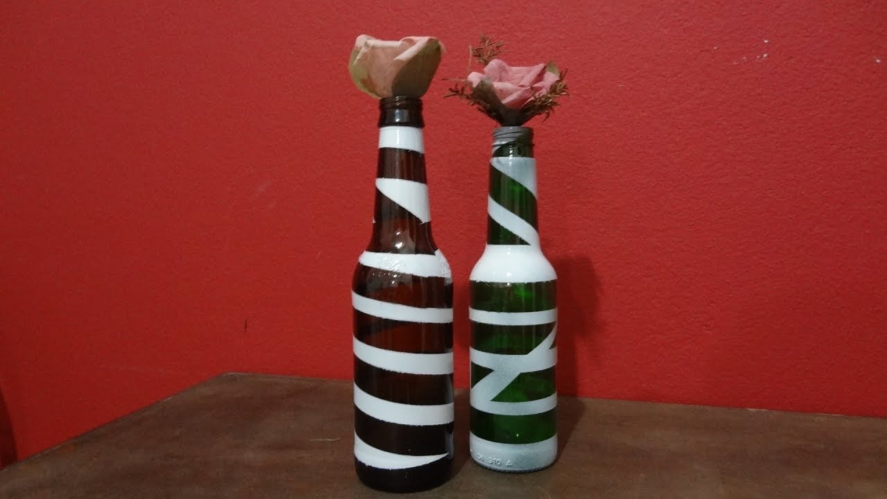 Pintura em garrafa de cerveja - reaproveitamento