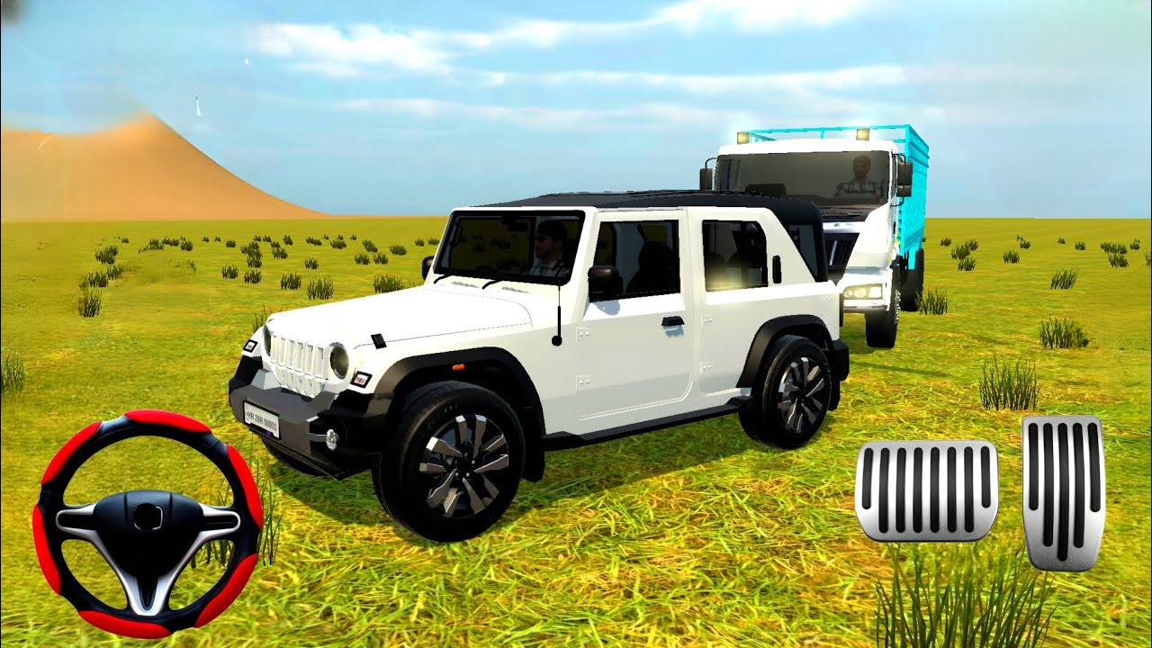 Drive thar roxx on stunts road and pull by truck in game #tharoffroadinggame 