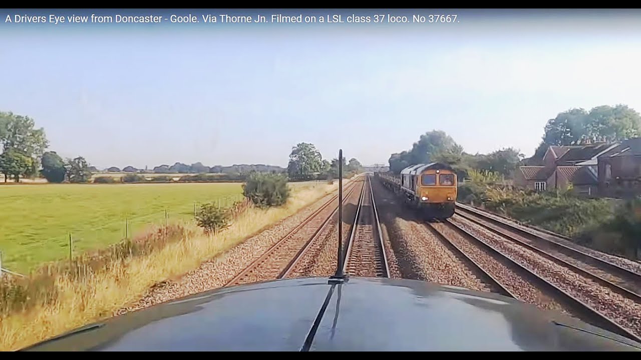 A 4K Drivers Eye view from Doncaster - Goole. Via Thorne Jn. Filmed on LSL class 37 loco. No 37667.