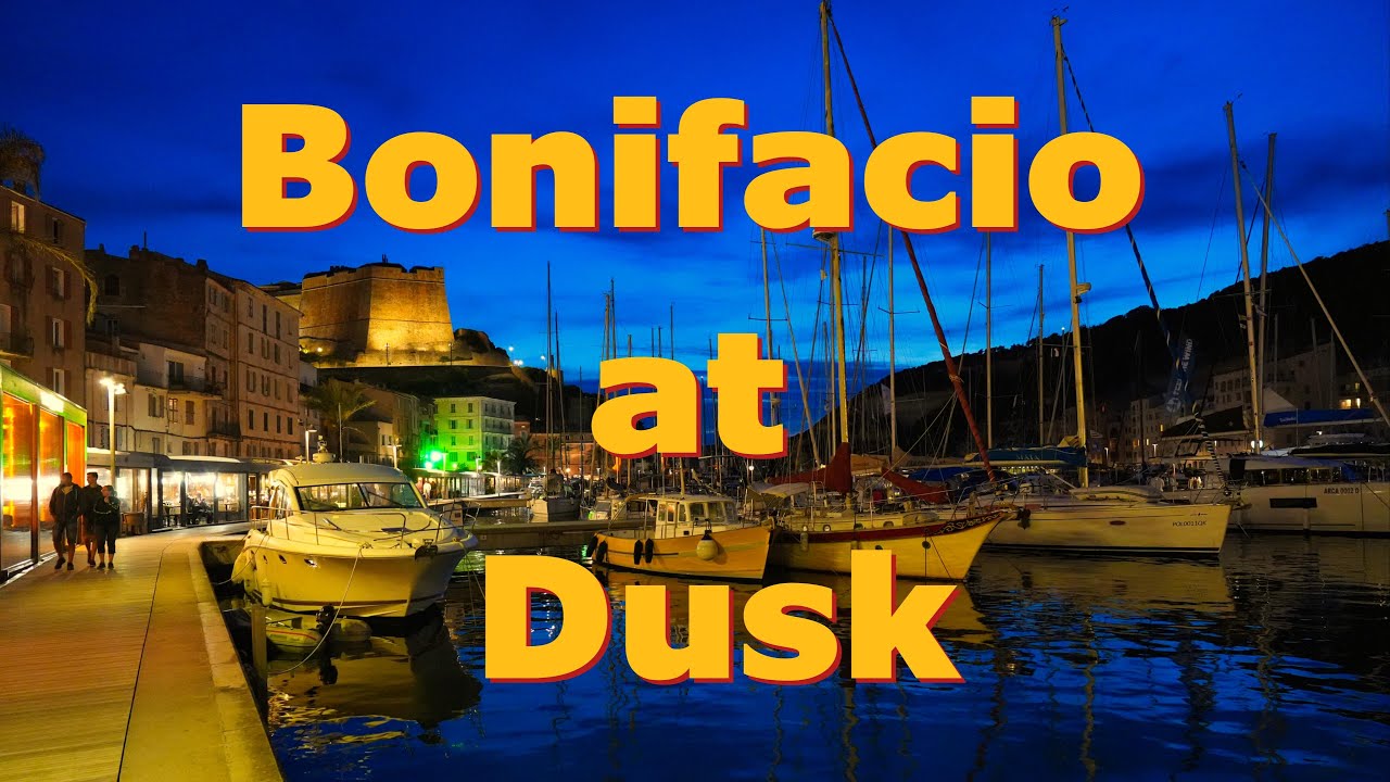 A Stroll Through Bonifacio's Vibrant Marina at Sunset