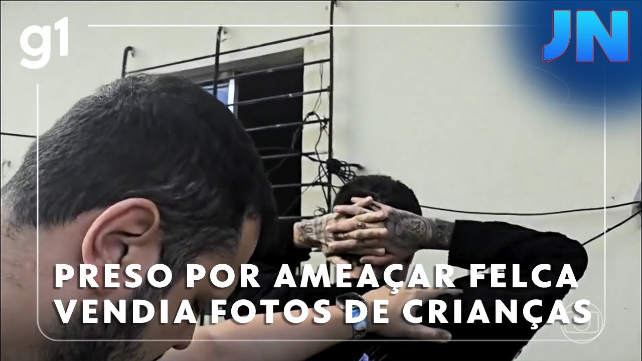 Jornal Nacional: Preso por ameaçar Felca vendia fotos de crianças vítimas de estupro virtual