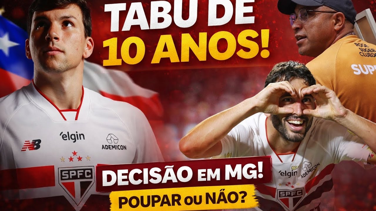 TABU DE 10 ANOS! São Paulo encara decisão em MG + Calleri decide sobre renovação + 2 querem espaço 