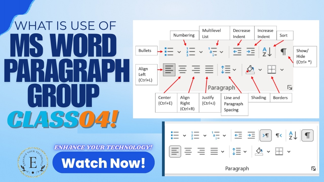 How To use Paragraph group in MS Word || MS Word Paragraph Group