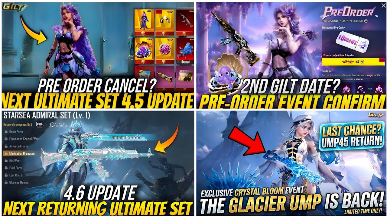 🔴UMP GLACIER RETURN?🥶BGMI NEXT ULTIMATE SET😍| BGMI PRE ORDER EVENT🔥| BGMI NEXT ULTIMATE SET RETURN😱