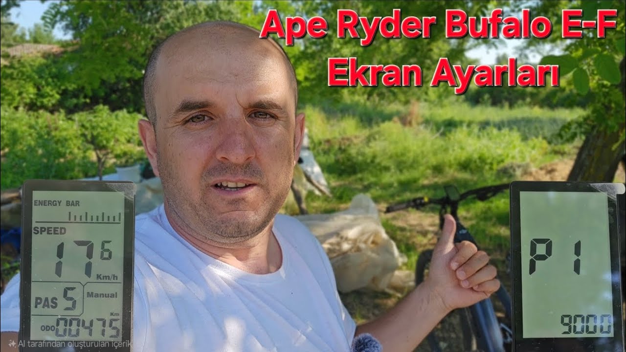 Ape Ryder Bufalo E-F serisi elektirikli bisiklet. Ekran ayarları ve hız limiti artırma ayarlama