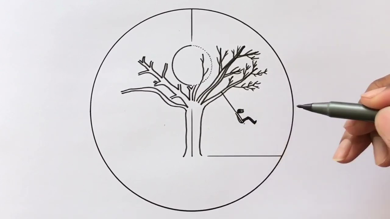 How to Draw a Sunlight and a Moonlight Picture