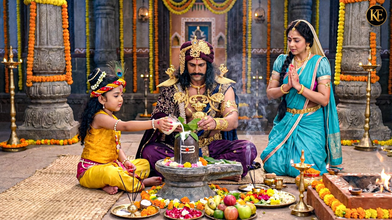 बाल कान्हा, कंस और मैया ने की महादेव की पावन पूजा! || यशोमती मईया के नंदलाला || Shree Krishan leela