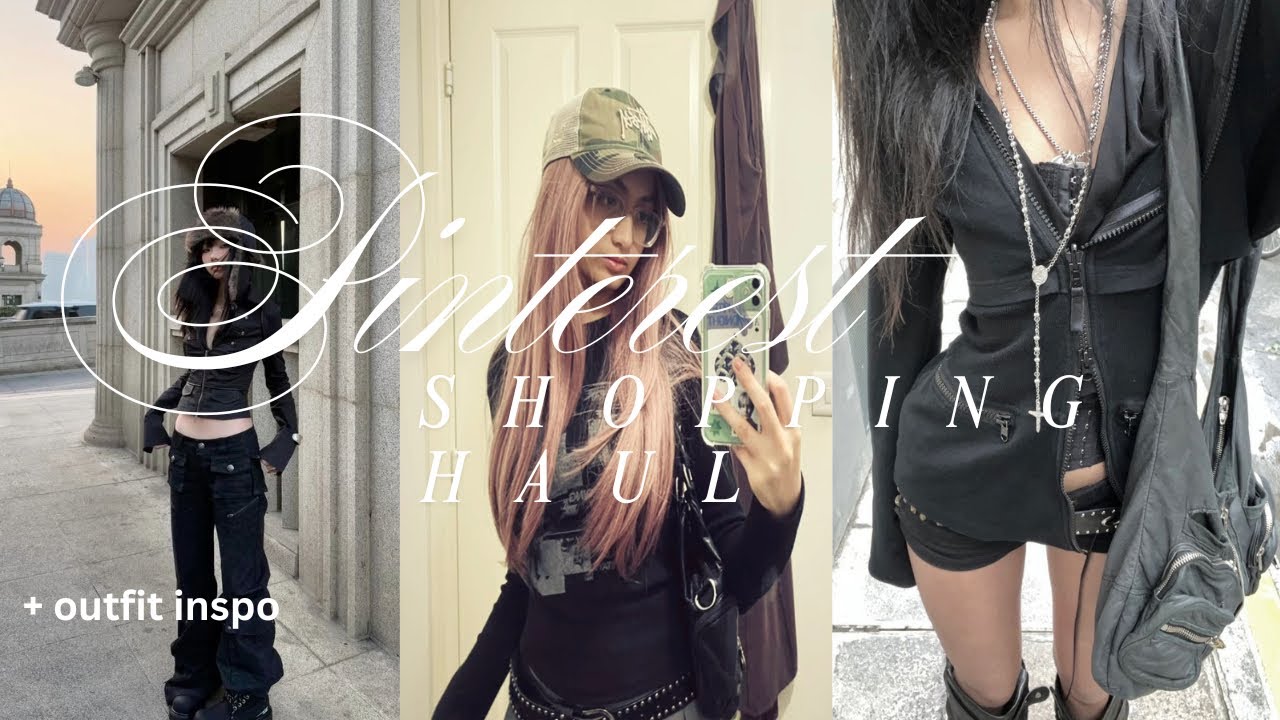 PINTEREST inspired shopping haul!! 🖤 | yesstyle, bershka, shein, outfit inspo