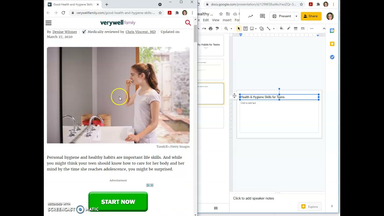 MLA Style in Google Slides