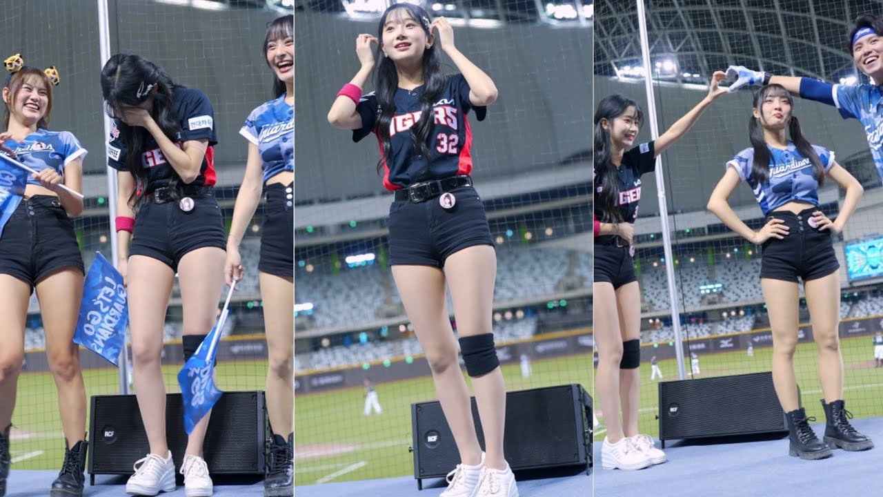 李珠珢《怯生生的阿珠沒有哭只是太感動了~台下幾百隻鏡頭對著她讓她很害羞~阿崔也太爽了~當卡洛琳塑膠作的XD~》20240727GPOP 大巨蛋 富邦 KIA TIGERS CHEERLEADER