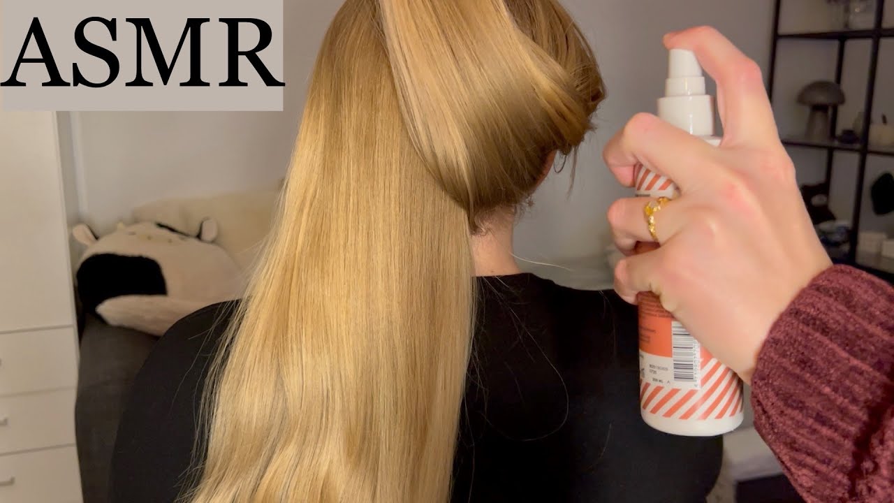 ASMR | 10 minute spraying & crunchy hair brushing sounds 🤍 (no talking)