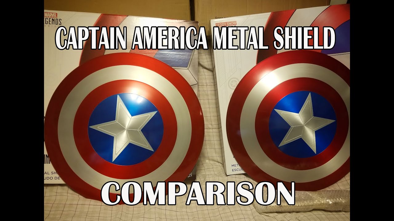 Captain America 75th Metal Shield comparison- Marvel Legends Teddy Snow