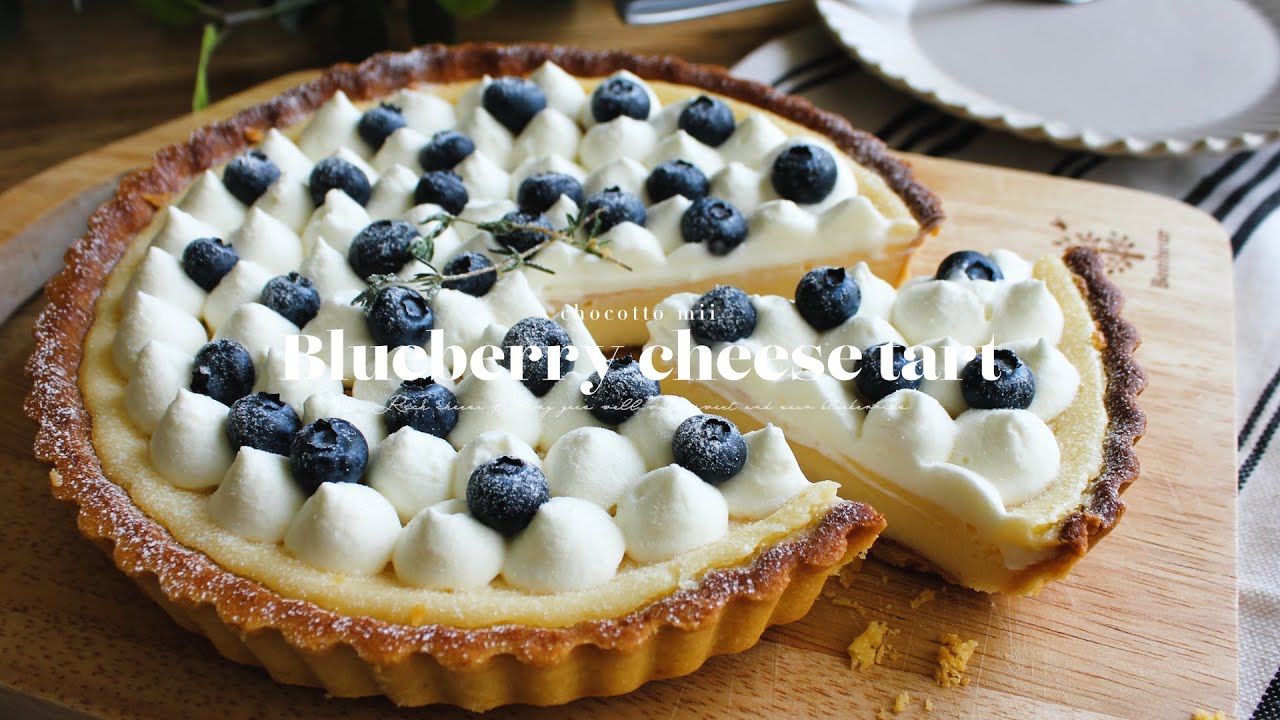 超濃厚✨フードプロセッサーでできるブルーベリーチーズタルト🫐🧀 / Blueberry cheese tart
