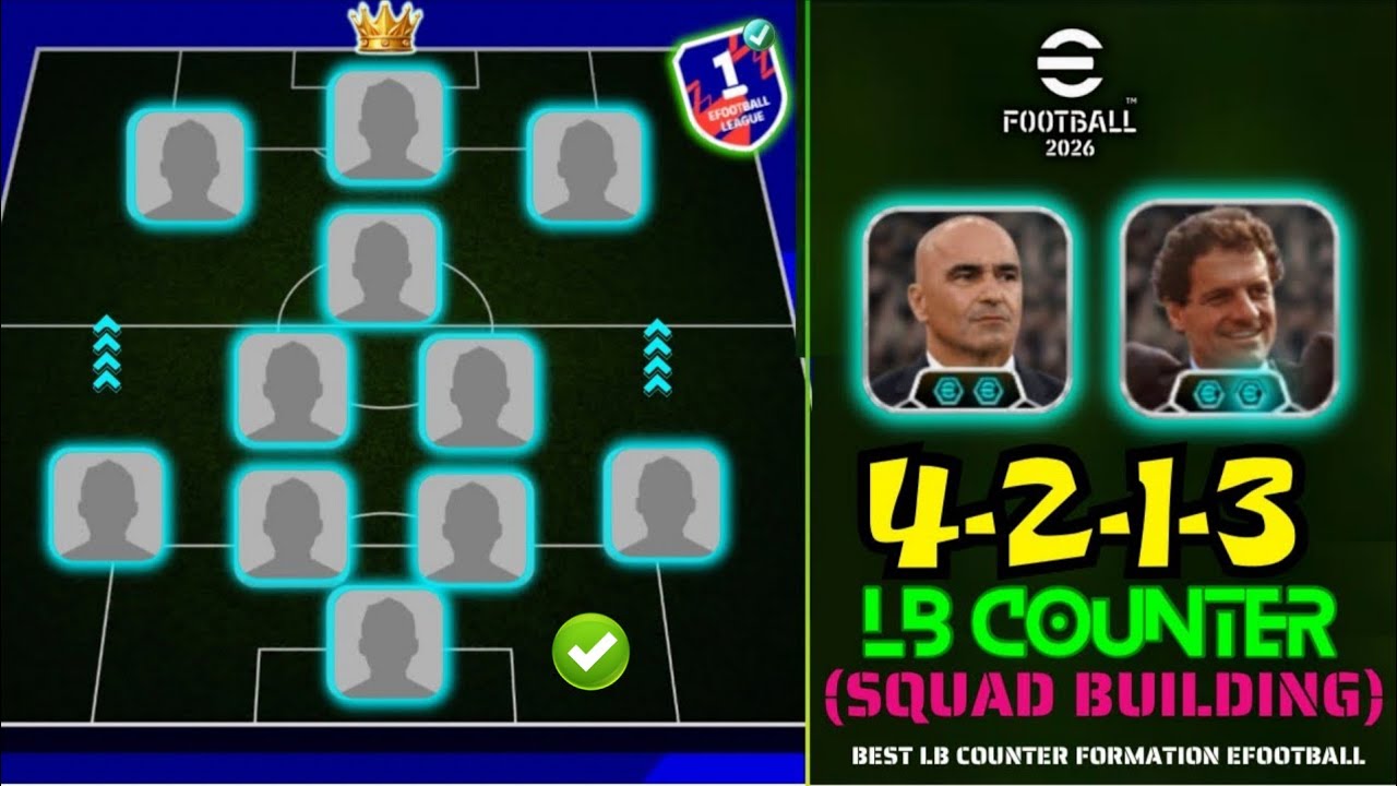 OP 4-2-1-3 🥵🔥 Best Long Ball Counter Formation eFootball 2026 🚀 | Best Formation eFootball 2026