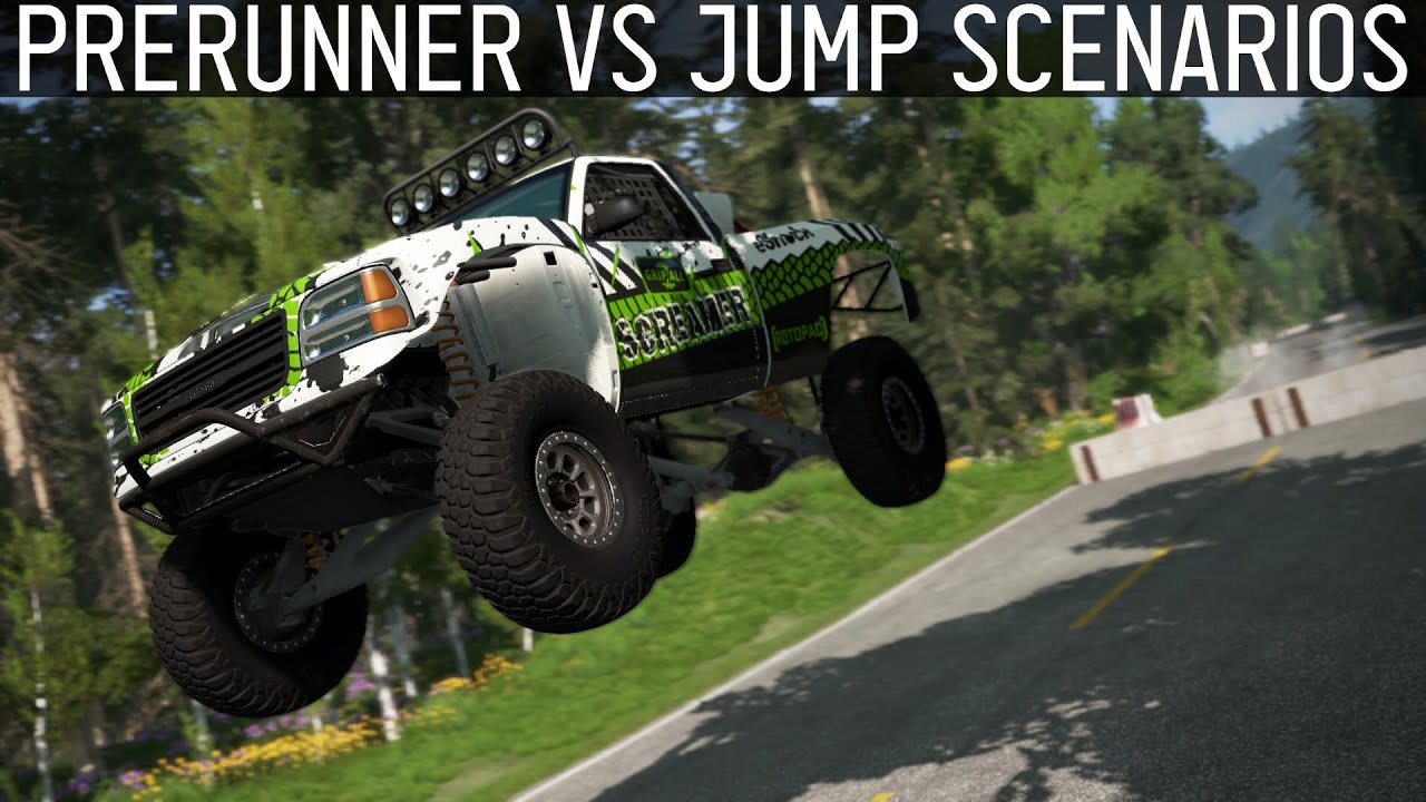 BeamNG 0.21 - Pre-Runner VS Jumping Scenarios | Jump Courses and Jump Trials