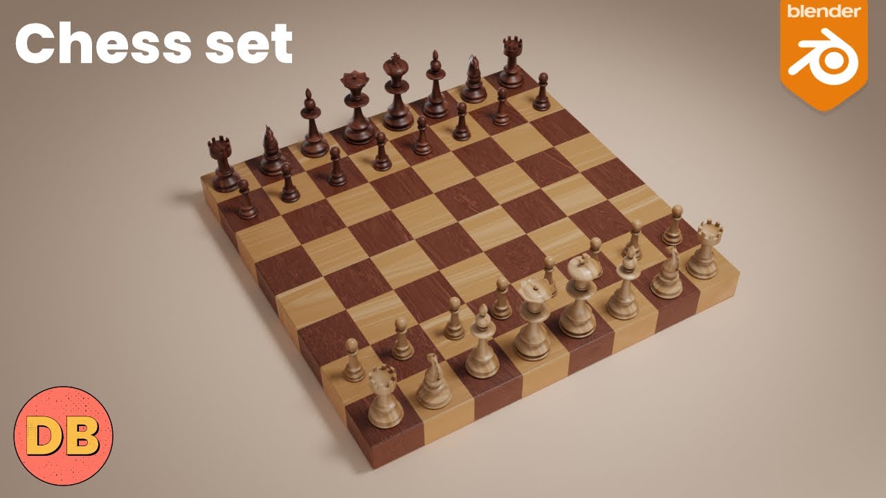 Make this chess set in Blender (Bezier curves, screw modifier).