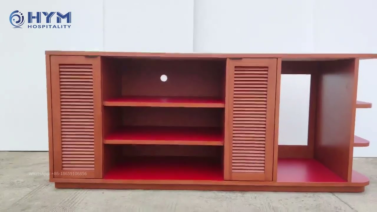 Luxury Resort Hospitality Cabinet | Custom Hotel Guestroom TV Stand & Mini-Bar Unit
