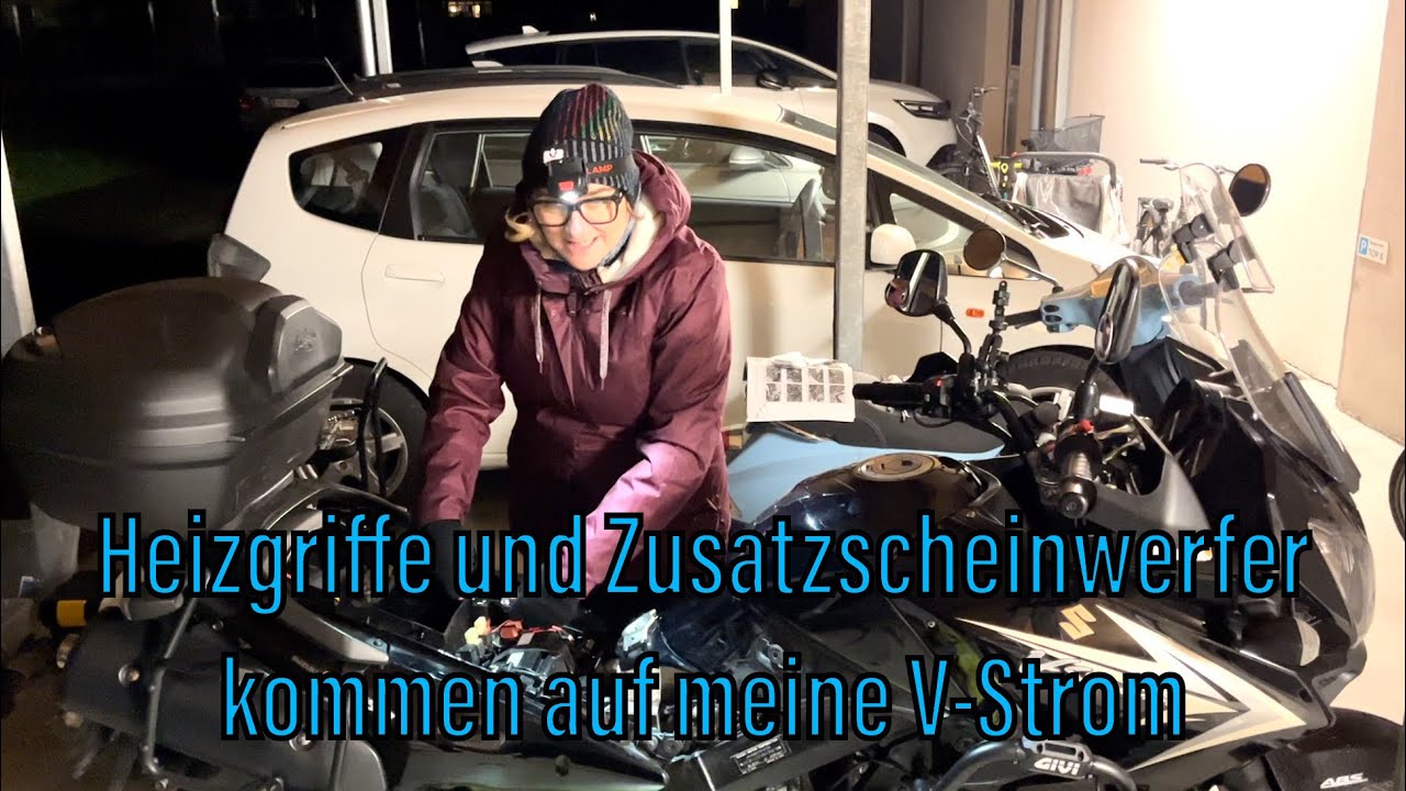 Heizgriffe und Zusatzscheinwerfer kommen auf meine V-Strom