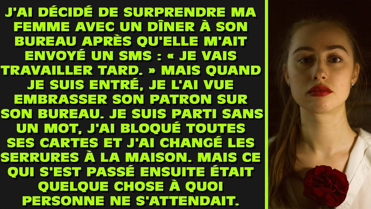 J'ai décidé de surprendre ma femme avec un dîner à son bureau après qu'elle m'ait envoyé un SMS :
