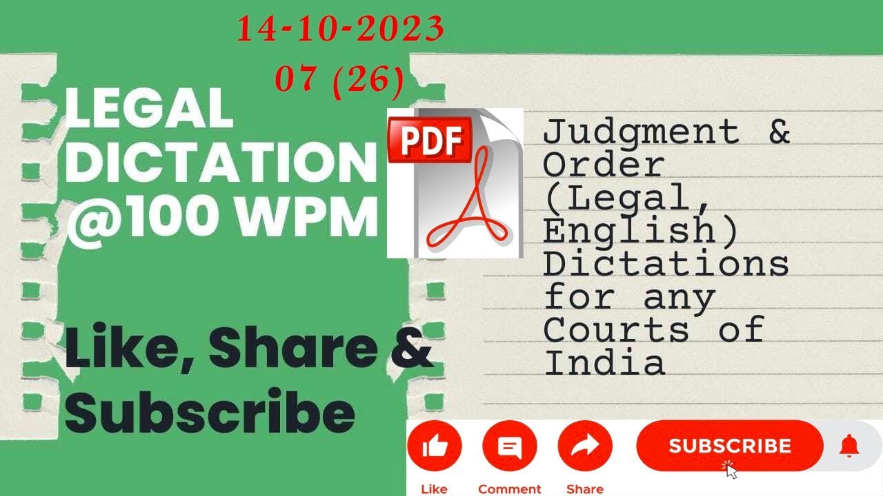 legal dictation 100 speed | Rajasthan High Court dictation | Bihar Civil Court Shorthand Dictation