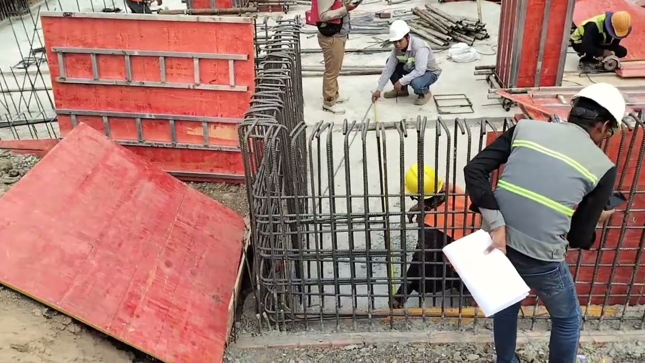 Retaining wall reinforcement details in corner area || Technique of retaining wall distribution bar