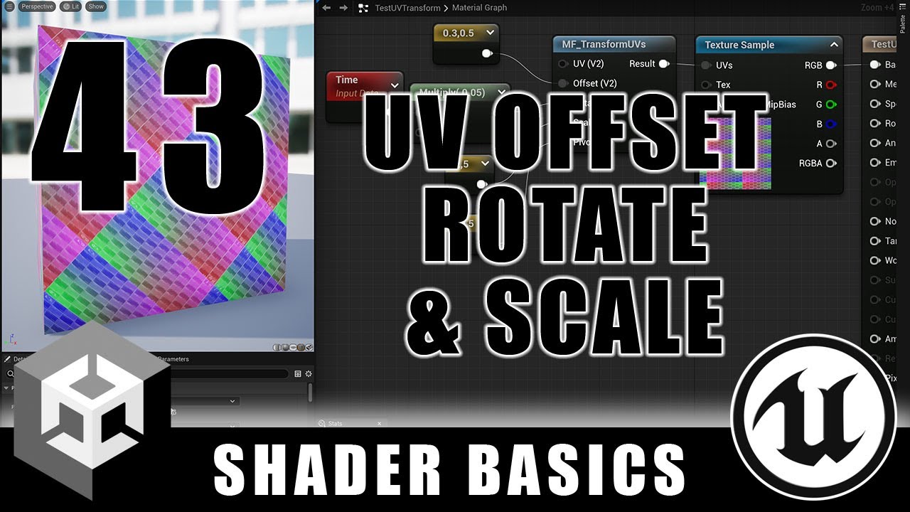Moving, Rotating, and Scaling UVs - Shader Graph Basics - Episode 43