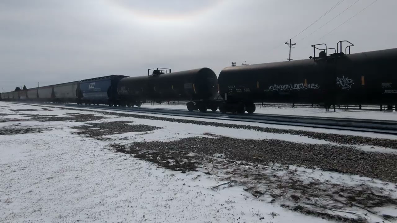 CPKC 247 with a SD40-2 & GP38-2 in consist. Sturtevant, WI