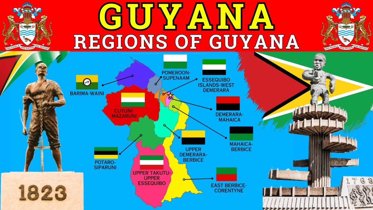 Guyana Map Explained 🇬🇾 | 10 Regions of Guyana