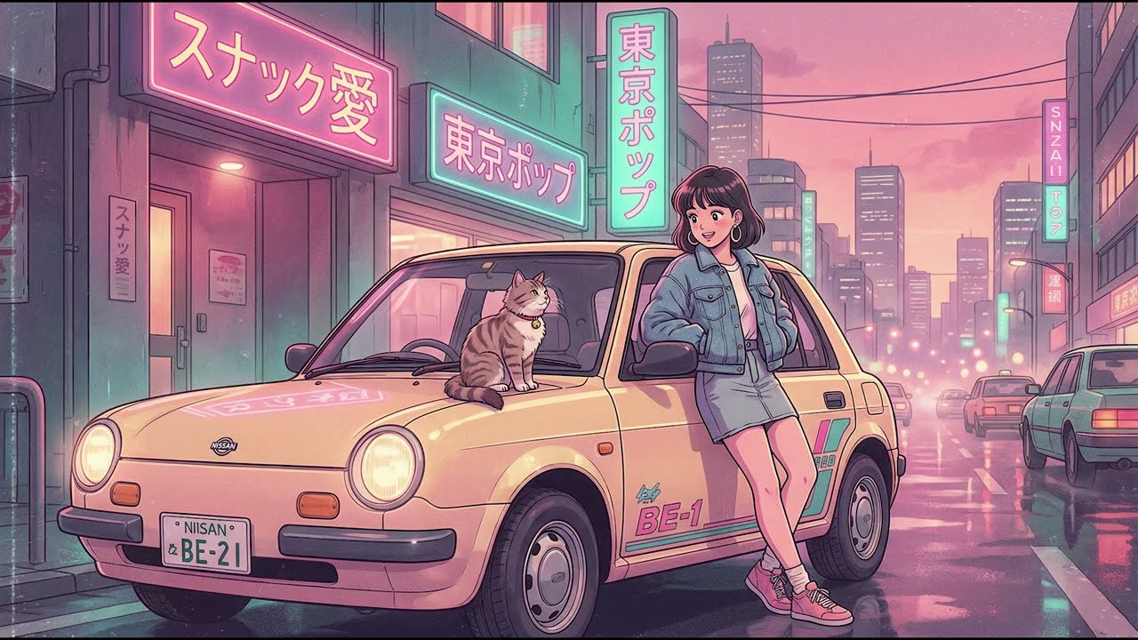 Nissan Be-1 Night Drive City Pop | Retro Japanese City Pop Instrumental for Relax & Drive