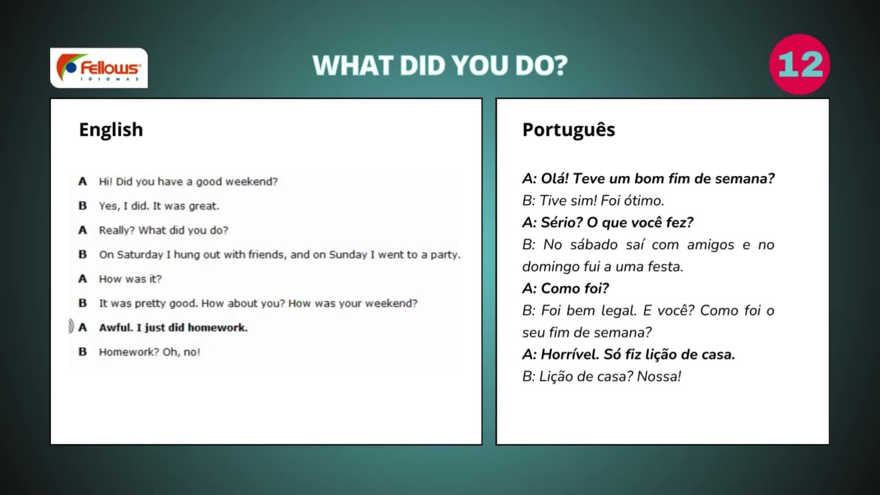 Free English Series | Unit 12 What did you do?