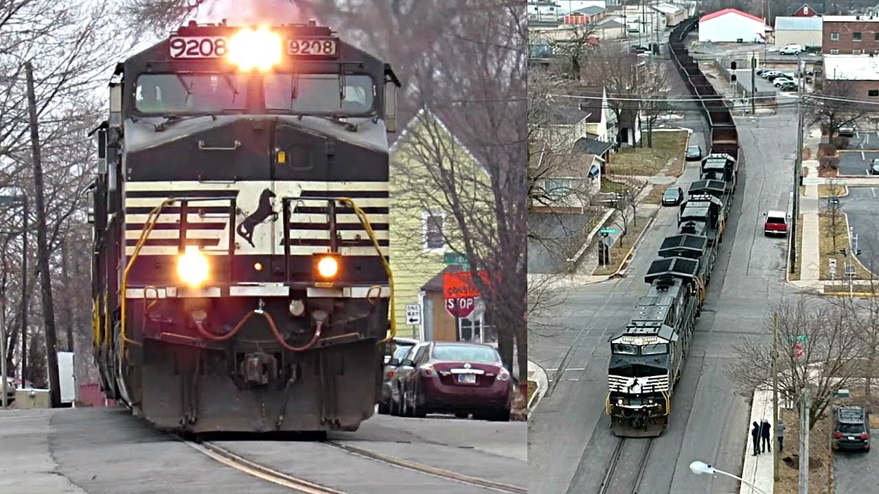 NS Trains Street Running in Warsaw, IN!
