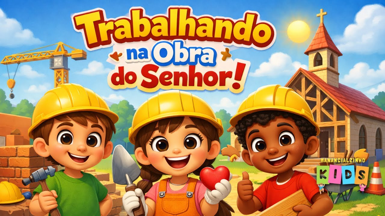 Trabalhando na Obra do Senhor | Música Infantil Cristã + Letra | Manancialzinho Kids