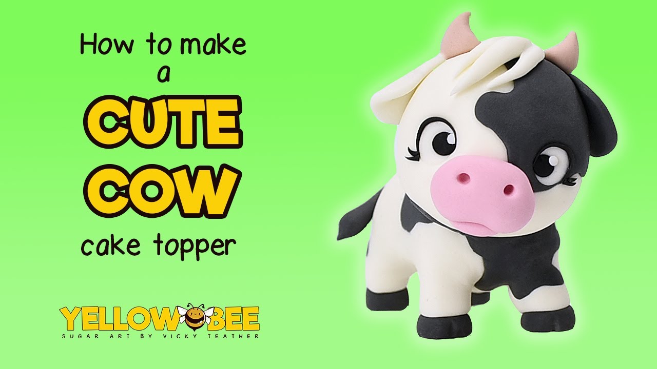 How To Model A Cow Cake Topper | Sugarcraft | Tutorial | Fondant Modelling