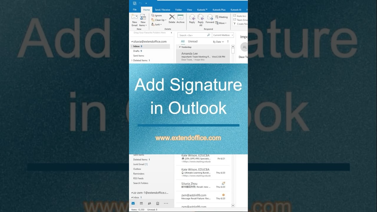 How to add signature in Outlook?