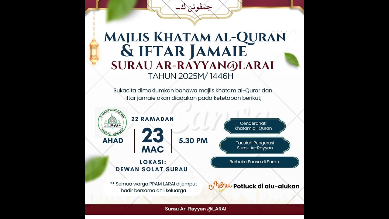 MAJLIS KHATAM AL-QURAN SAR @ LARAI