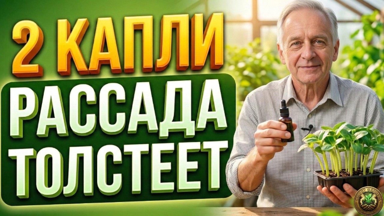 СЕКРЕТ КРЕПКОЙ РАССАДЫ. 2 КАПЛИ — и стебель уже не сломать. #рассада #огород #секретфермера