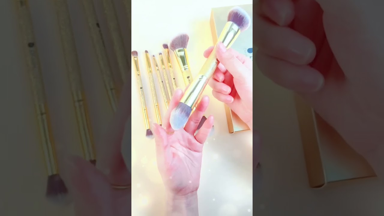 Gold lovers don't miss---DUcare Afterglow Dual End Makeup Brush Set