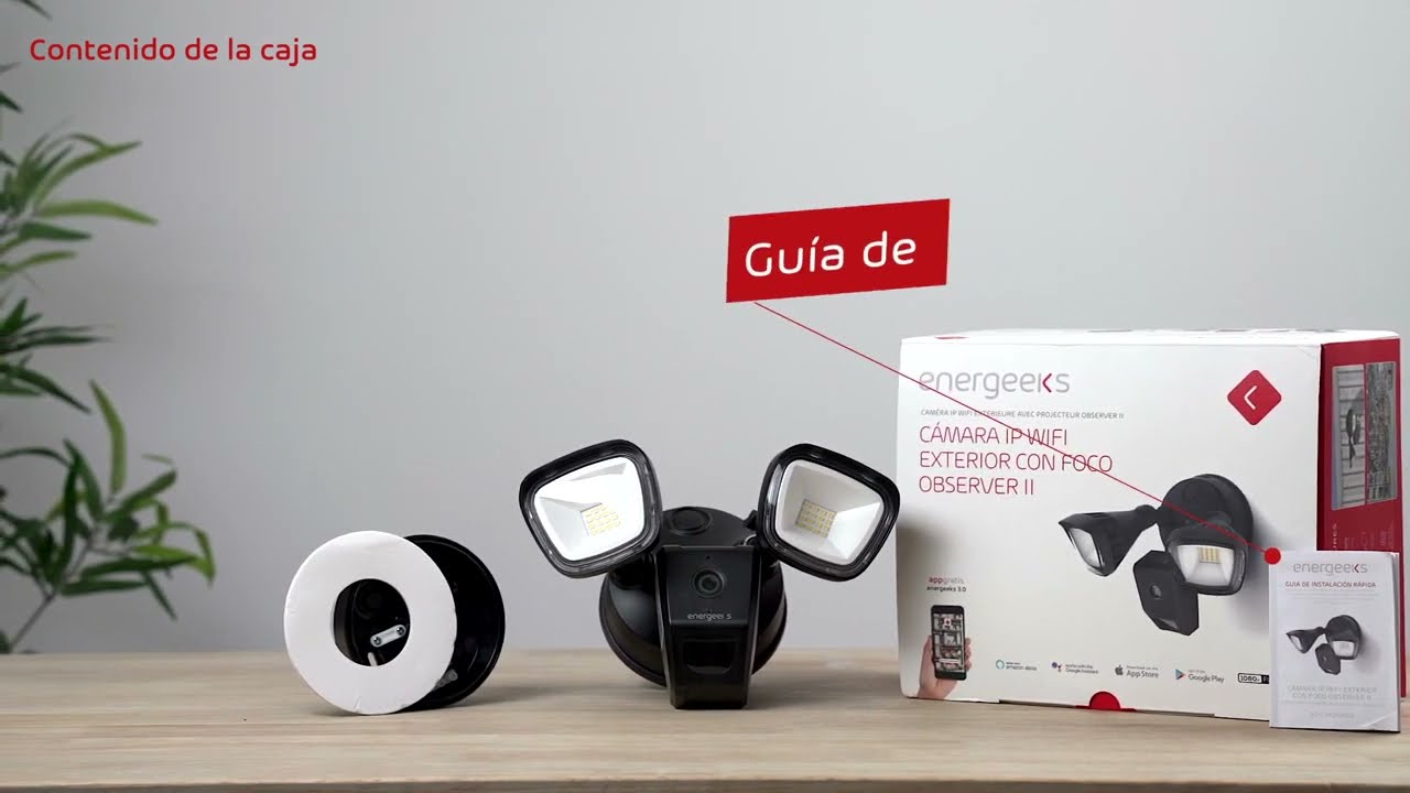Instalación cámara IP Wifi exterior +doble foco Observer II | Energeeks